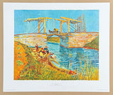 Vincent van Gogh exhibition poster - Bridge in Arles - museum artist - vintage art print - offset lithograph - 1970s