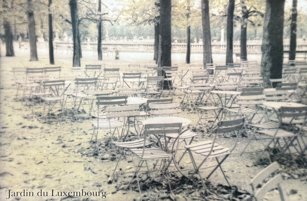 Jardin du Luxembourg poster - Paris - Park - France - Tourism - decorative art - sepia - black white photography - art print