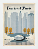 New York - Central Park - tourism poster - skyline - travel - holidays - decorative art print - reproduction