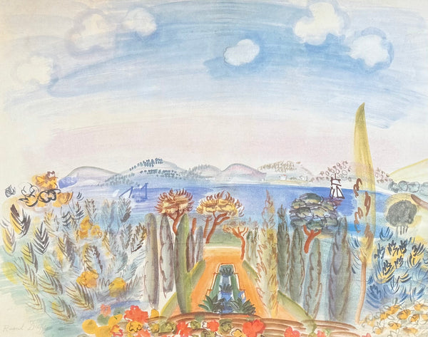 Raoul Dufy exhibition poster - Nice - The bay of Angels - sea - ocean - France  - museum artist - art print - offset litho