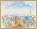 Raoul Dufy exhibition poster - Nice - The bay of Angels - sea - ocean - France  - museum artist - art print - offset litho