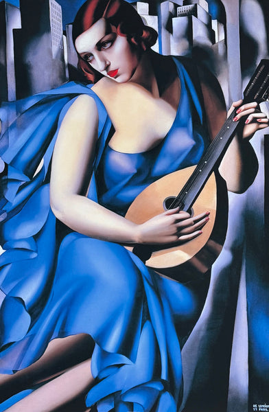 Tamara de Lempicka exhibition poster - The Musician - female portrait - art deco - museum artist - art print