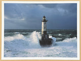 Lighthouse exhibition poster - Bretagne - France - waves - ocean - sea - sailing - art print - photography - offset litho