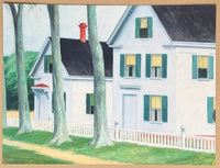 Edward Hopper poster - Two Puritans - classic house - museum artist - art print