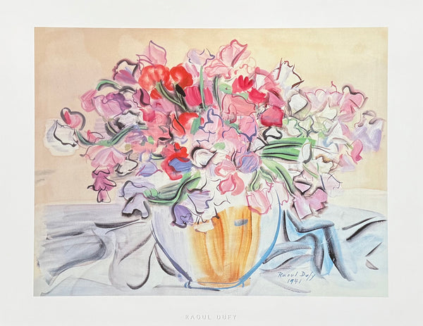 Raoul Dufy exhibition poster - Vase De Pois De Senteur - Still Life - flowers - museum artist - art print