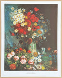 Vincent van Gogh exhibition poster - Still life with flowers - museum artist - art print - offset lithograph - 1970s