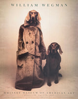 William Wegman exhibition poster - Dog walker - Whitney Museum of American Art print - 1992