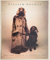 William Wegman exhibition poster - Dog walker - Whitney Museum of American Art print - 1992
