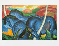 Franz Marc exhibition poster - Large blue horses - museum artist - art print - German painter