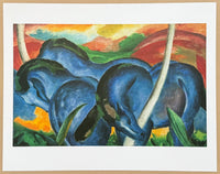 Franz Marc exhibition poster - Large blue horses - museum artist - art print - German painter