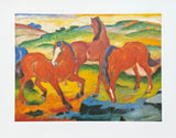 Franz Marc exhibition poster - The big red horses - museum artist - art print