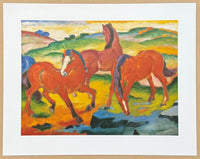 Franz Marc exhibition poster - The big red horses - museum artist - art print