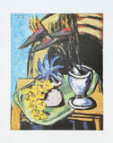 Max Beckmann exhibition poster - Still life with strelizi and yellow orchids - flowers - museum artist - art print