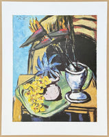 Max Beckmann exhibition poster - Still life with strelizi and yellow orchids - flowers - museum artist - art print