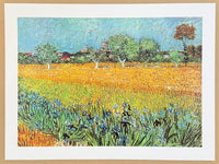 Vincent van Gogh exhibition poster - View of Arles with Irises - museum artist - art print - France - landscape - field