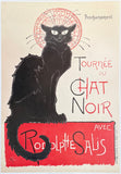 Chat Noir exhibition poster - black cat - large art print - decorative reproduction - Rodolphe Salis