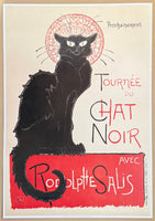 Chat Noir exhibition poster - black cat - large art print - decorative reproduction - Rodolphe Salis