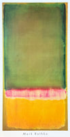 Mark Rothko exhibition poster - Untitled, ca 1949 - offset lithograph - museum artist - art print - green - yellow - 2016