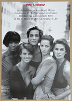 Peter Lindbergh exhibition poster - Models - Gallery Hans Mayer Dusseldorf - photography - museum artist - art print - 1991