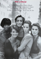 Peter Lindbergh exhibition poster - Models - Gallery Hans Mayer Dusseldorf - photography - museum artist - art print - 1991