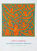 Keith Haring exhibition poster - San Francisco Museum of Modern Art - pop art - 1998 - museum artist - art print