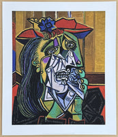 Pablo Picasso exhibition poster - Weeping woman - female portrait - museum artist - art print - excellent