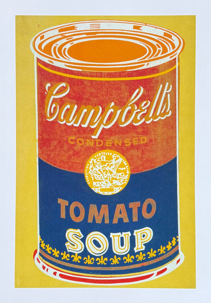 Andy Warhol exhibition poster - Campbell's Tomato Soup - Yellow and Blue - pop-art - museum artist - art print