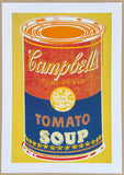 Andy Warhol exhibition poster - Campbell's Tomato Soup - Yellow and Blue - pop-art - museum artist - art print