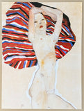 Egon Schiele exhibition poster - Nude Woman - museum artist - art print - female portrait