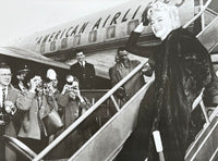 Marilyn Monroe exhibition poster - Airplane - American Airlines - Hollywood - black white photography - art print