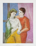 Pablo Picasso exhibition poster - The Lovers - romantic - couple - museum artist - art print - 1988