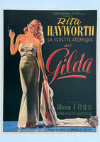 Rita Hayworth movie poster - Gilda - Glenn Ford - Hollywood legend - offset lithograph - art print - reproduction