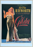 Rita Hayworth movie poster - Gilda - Glenn Ford - Hollywood legend - offset lithograph - art print - reproduction