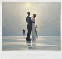 Jack Vettriano exhibition poster - Dance me to the end of love - white romantic - dancing couple - museum artist - art print