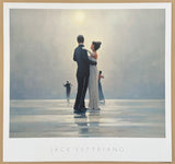 Jack Vettriano exhibition poster - Dance me to the end of love - white romantic - dancing couple - museum artist - art print