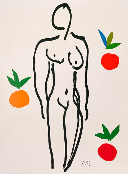 Henri Matisse exhibition poster - Nude with oranges - French Art - museum artist - art print - excellent - 1996