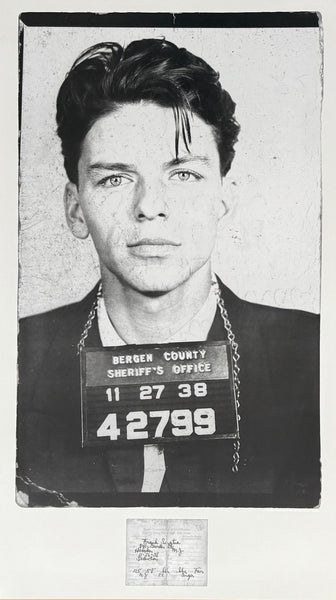 Frank Sinatra exhibition poster - Mug shot - prison photo - black white photography - art print - the voice - American singer