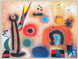 Joan Miro exhibition poster - Dragonfly with red wings chasing a snake - animals - museum artist - art print - surrealism - 1999