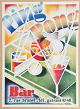 Ping Pong Bar - exhibition poster - cocktails - long drinks - kitchen art - offset litho - restaurant - bar - decorative art print