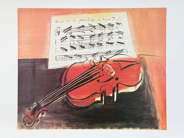 Raoul Dufy exhibition poster - The Red Violin - music - interior - still life - museum artist - art print