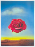 Salvador Dali exhibition poster - Meditative Rose - museum artist - art print - red flower - surrealism