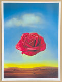 Salvador Dali exhibition poster - Meditative Rose - museum artist - art print - red flower - surrealism