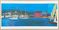 Raoul Dufy exhibition poster - 14 July in Deauville - ships - port  harbour - sea - museum artist - art print