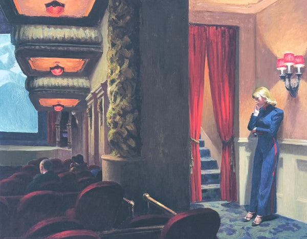 Edward Hopper exhibition poster - New York movie - woman in cinema - museum artist - art print