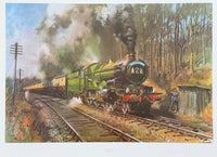 Terence Cuneo exhibition poster - Cathedral Express - train - railways - historic locomotive - art print - 1985