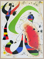 Joan Miro exhibition poster - La Nuit - The night - museum artist - art print - surrealism - offset litho - 1999