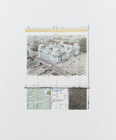 Christo exhibition poster - Wrapped Reichstag, Project for Berlin - museum artist - art print - silkscreen paper
