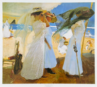 Joaquin Sorolla Y Bastida exhibition poster - Under the Awning - women on the beach - impressionism - museum artist - art print - 1989