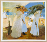 Joaquin Sorolla Y Bastida exhibition poster - Under the Awning - women on the beach - impressionism - museum artist - art print - 1989