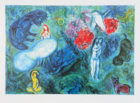 Marc Chagall exhibition poster - Paradise - museum artist - art print - sun - flowers - love